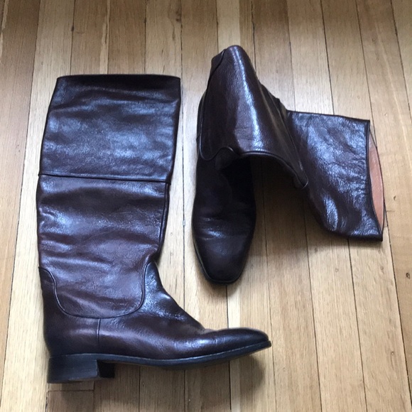 Antique Brown Leather Riding Boots / Eva Turner - Picture 1 of 8